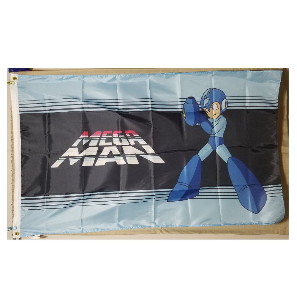 Mega Man Rockman 3'x5' blue horizontal Flag Banner Capcom Neo Arcadia Nintendo